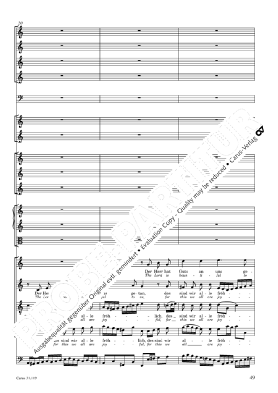 Praise the Lord, O Jerusalem (Preise, Jerusalem, den Herrn) 4-Part scores gallery preview page 50