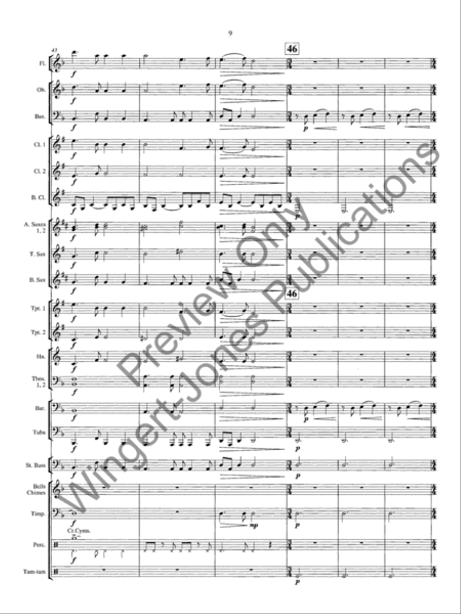 Rising Of The Assidium Moon Concert Band scores gallery preview page 14