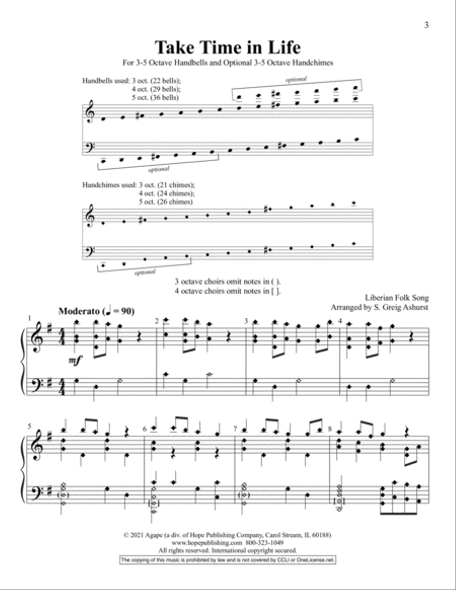 Take Time in Life 5-Octaves scores gallery preview page 3