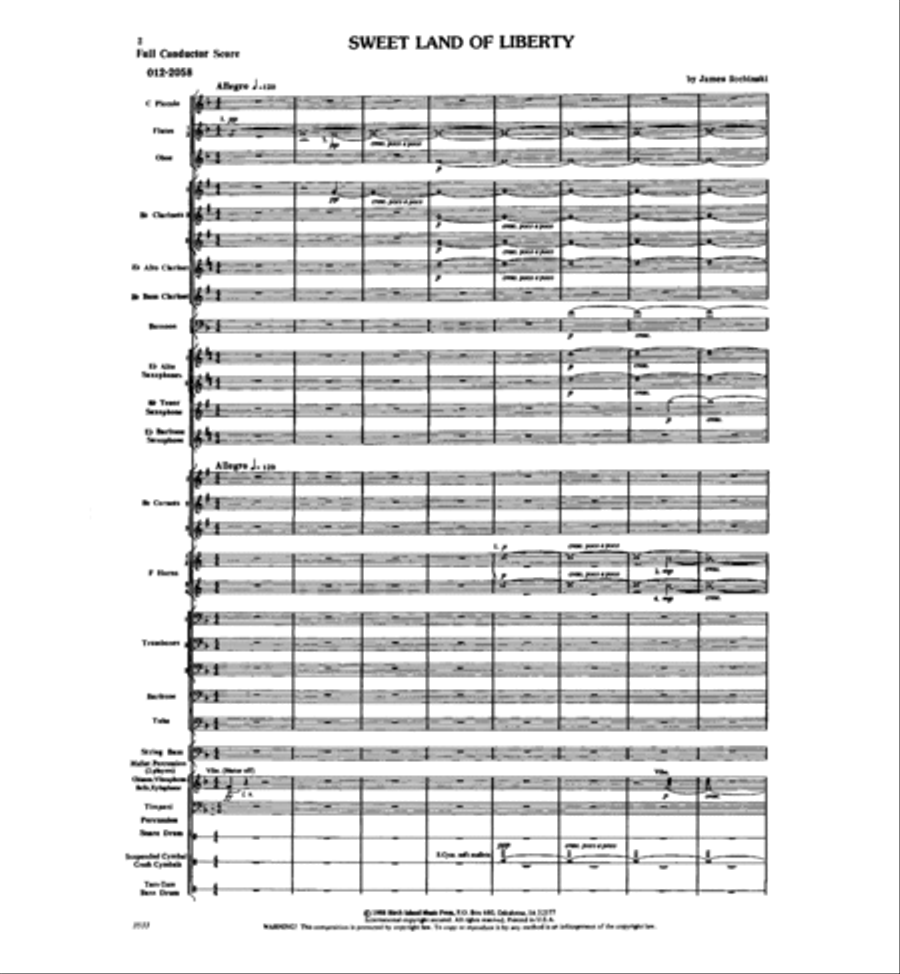 Sweet Land of Liberty Concert Band scores gallery preview page 2