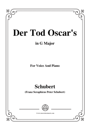 Book cover for Schubert-Der Tod Oscar's,in G Major,for Voice&Piano