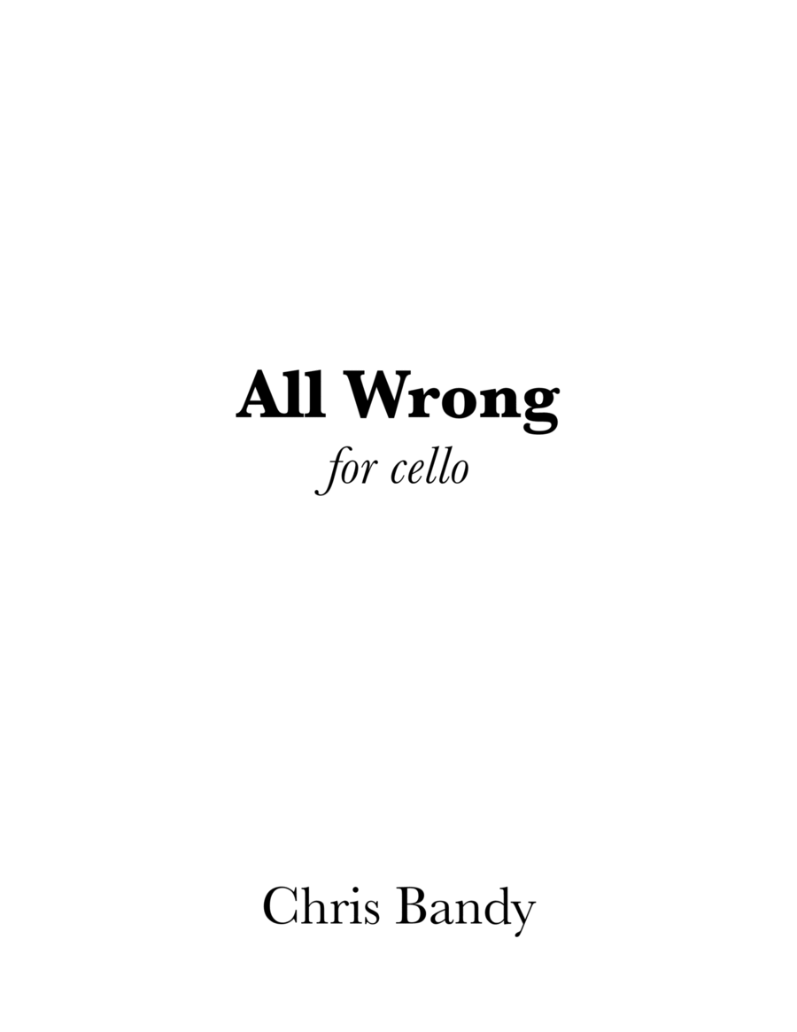 All Wrong Cello Solo scores gallery preview page 1