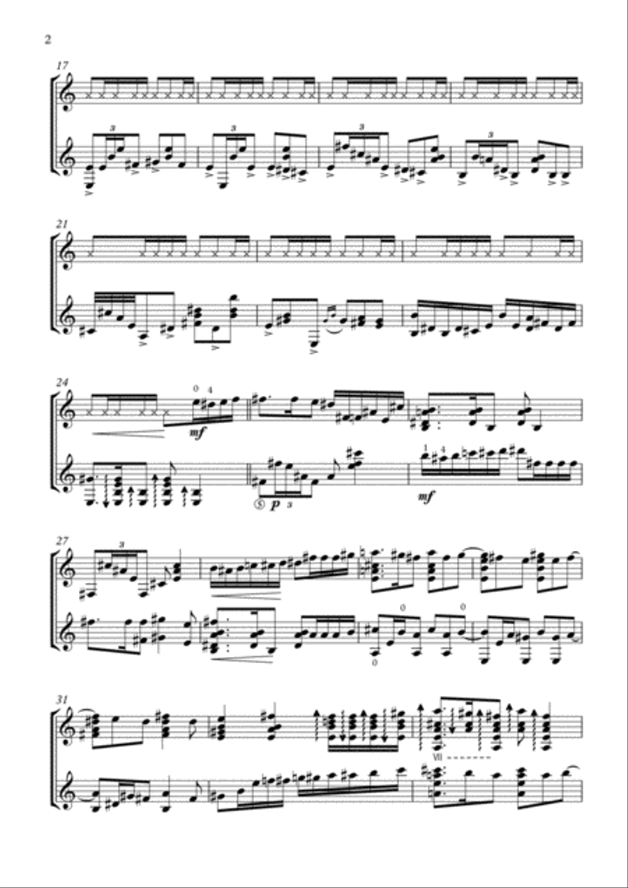 La Jardinera - for two Guitars Acoustic Guitar scores gallery preview page 2