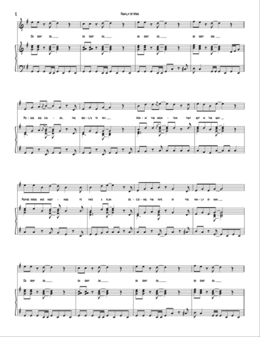 Family Of Man Voice scores gallery preview page 2