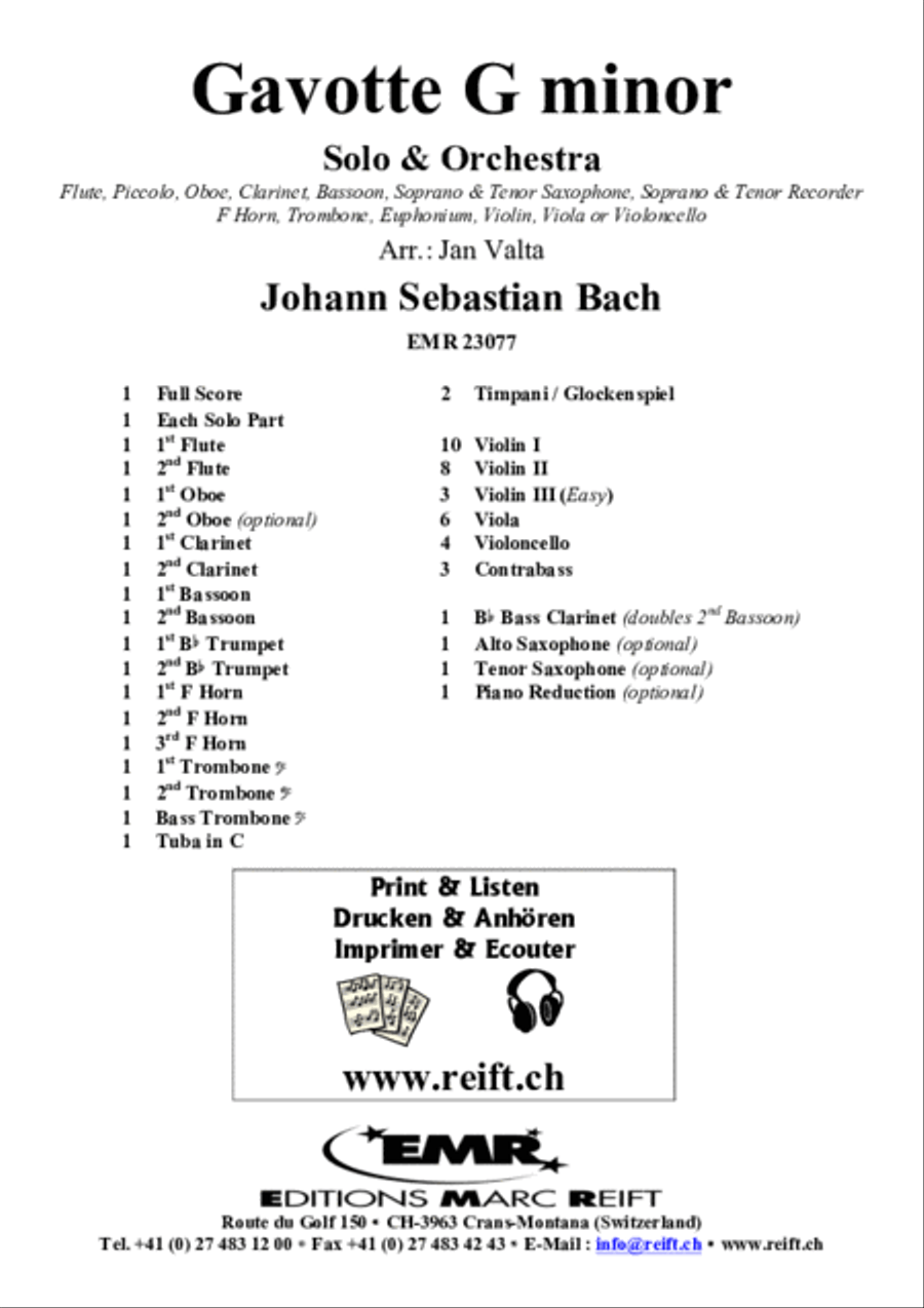 Gavotte G minor Gavotte G minor Orchestra scores gallery preview page 2