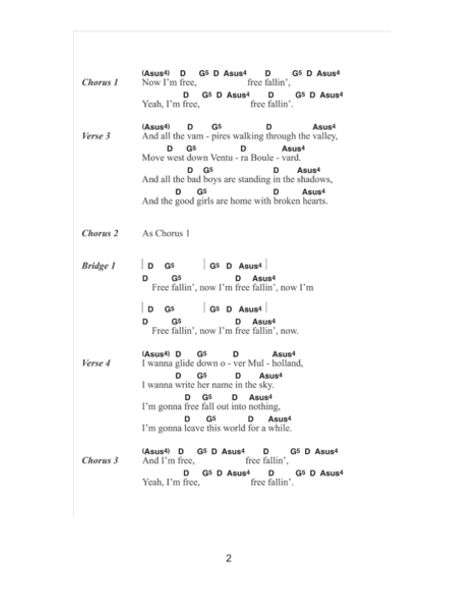 Free Fallin' Acoustic Guitar scores gallery preview page 2