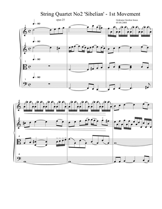 String Quartet No 2 "Sibelian" Opus 25 - 1st Movement (1 of 4) - Score Only