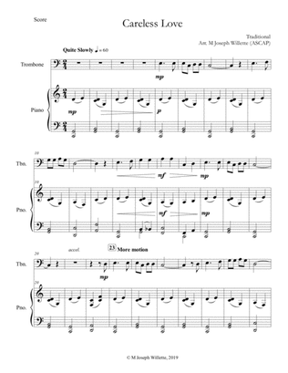 Careless Love - Trombone Solo w/ Piano