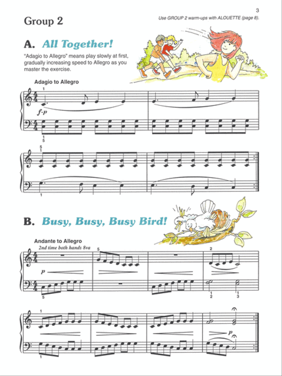 Alfred's Basic Piano Prep Course Technic, Book E Piano Method scores gallery preview page 2