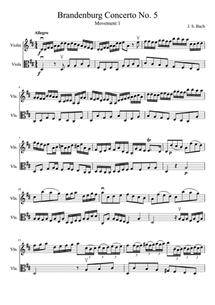 Brandenburg Concerto No. 5, Mov. 1