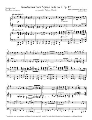 Suite no. 2, op. 17 (arr. 1 piano 4 hands)