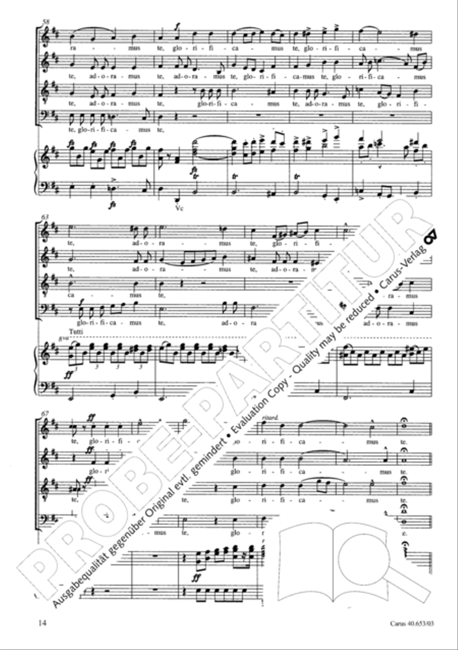 Mass in D Major (Missa in D) 4-Part scores gallery preview page 15