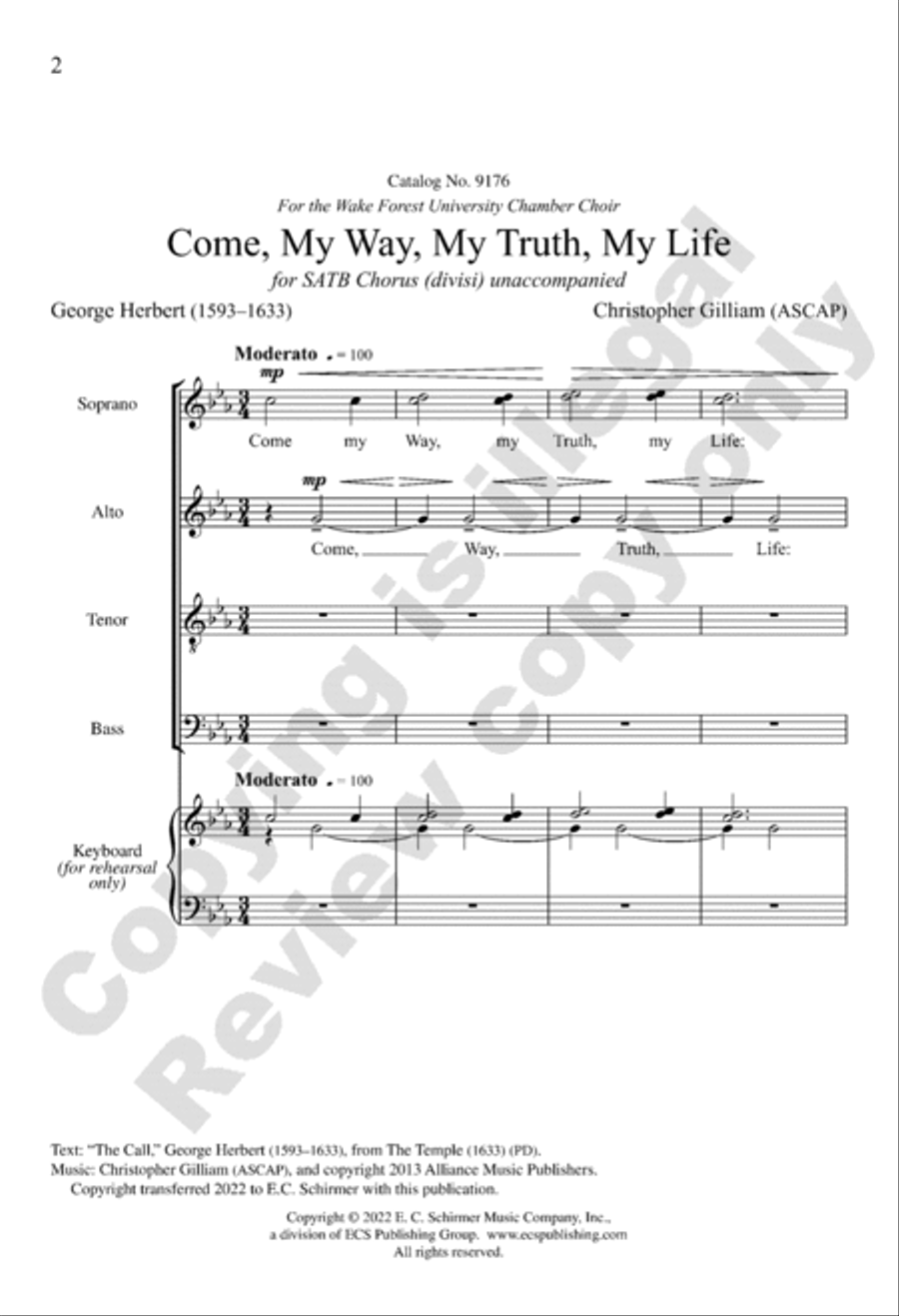 Come, My Way, My Truth, My Life Divisi scores gallery preview page 2