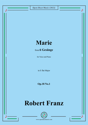 Book cover for Franz-Marie,in E flat Major,Op.18 No.1,for Voice and Piano