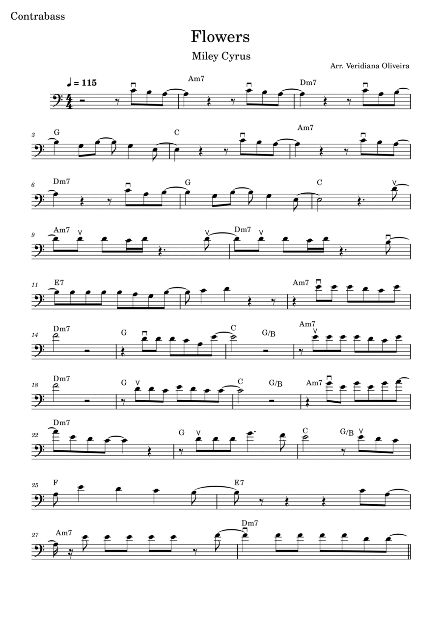 Flowers Double Bass scores gallery preview page 1
