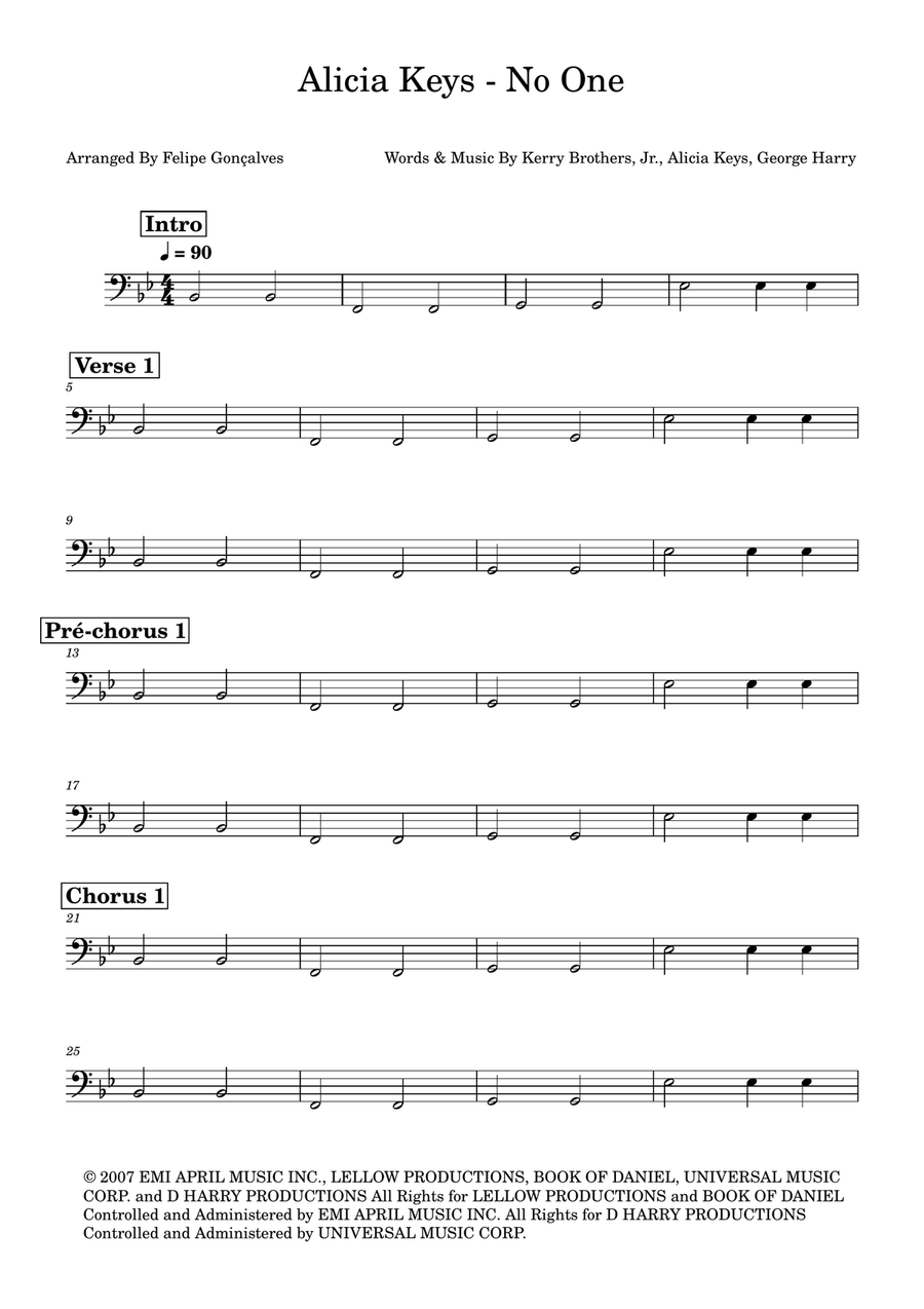 No One Double Bass scores gallery preview page 1