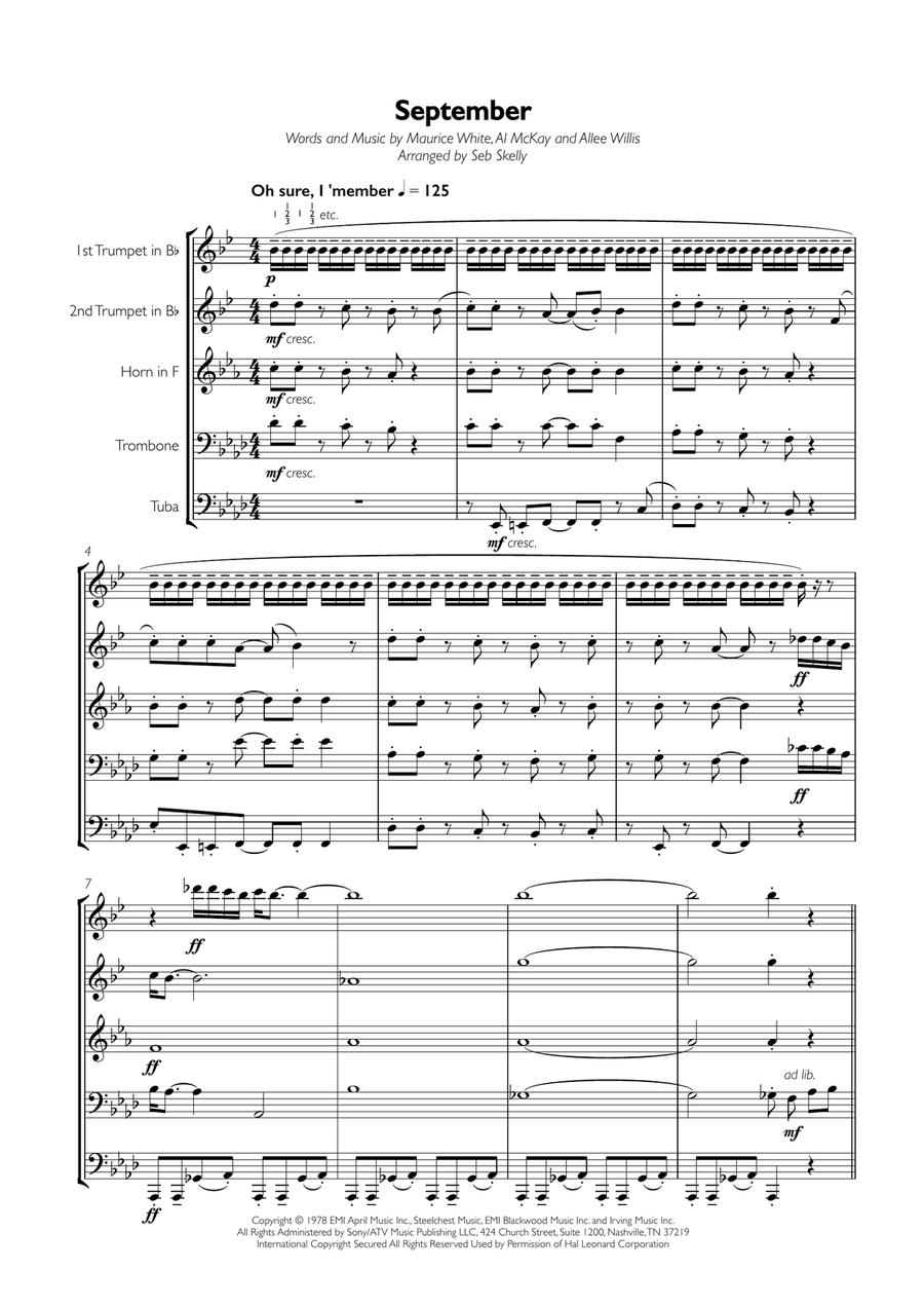 September September Brass Ensemble scores gallery preview page 1