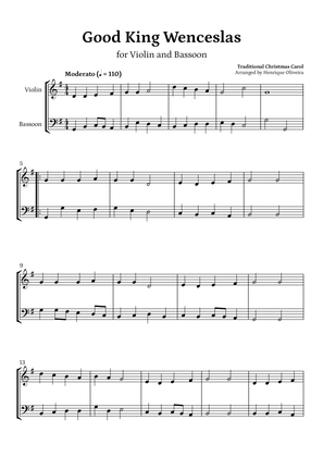 Good King Wenceslas (Violin and Bassoon) - Beginner Level