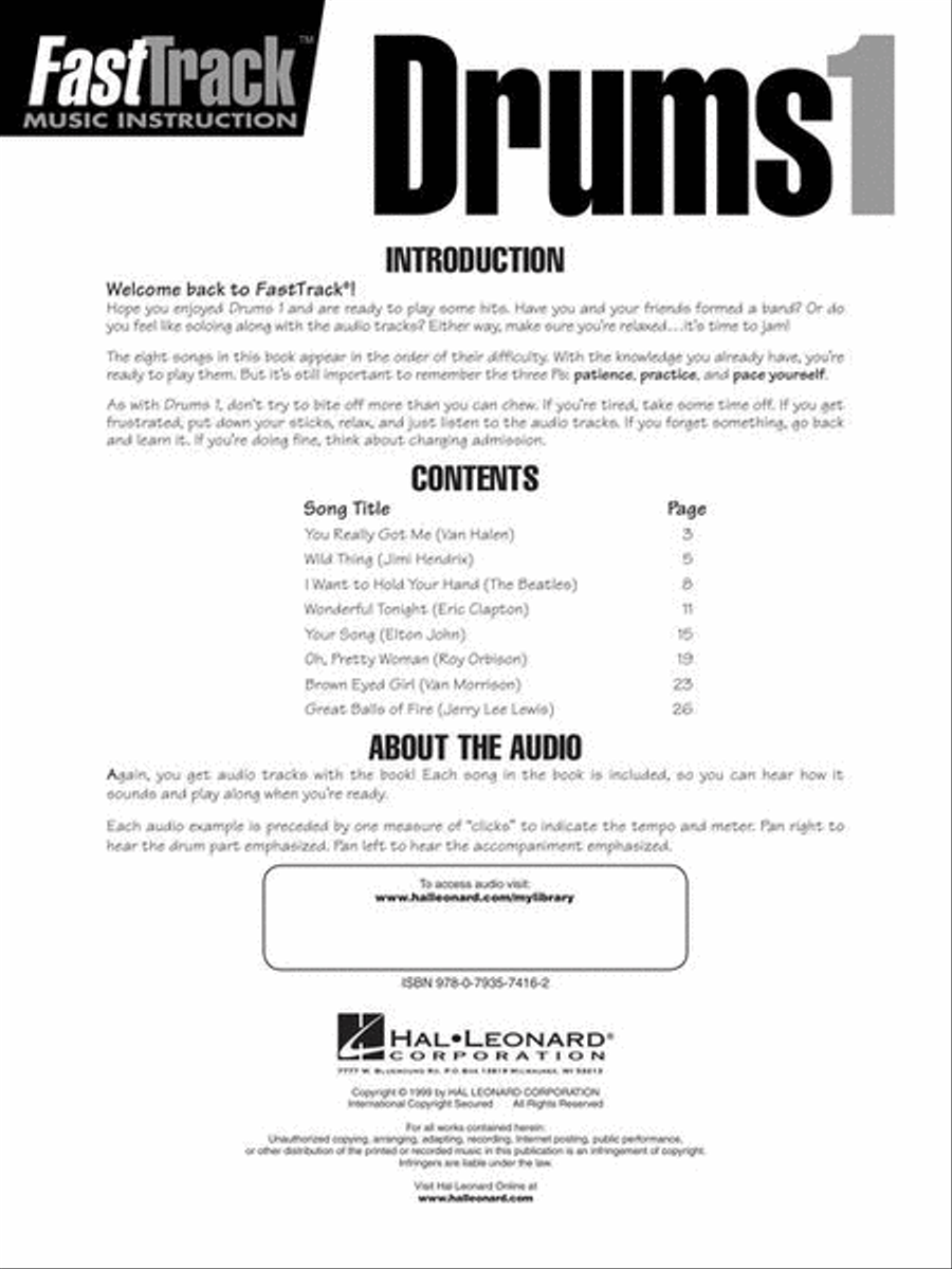 FastTrack Drums Songbook 1 – Level 1 Drums scores gallery preview page 3