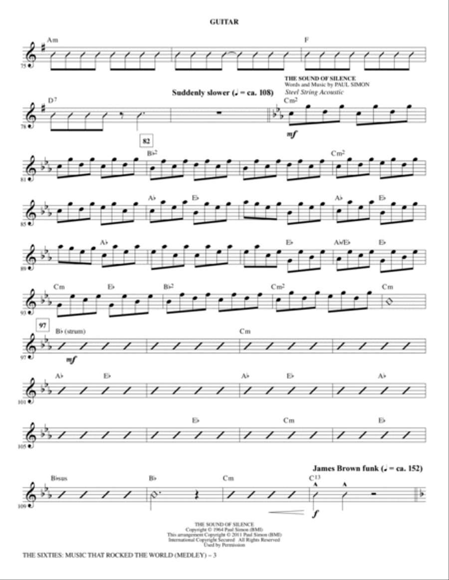 The Sixties: Music That Rocked The World - Guitar Choir scores gallery preview page 3