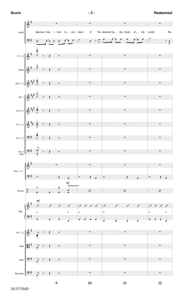 Redeemed - Orchestral Score and CD with Printable Parts