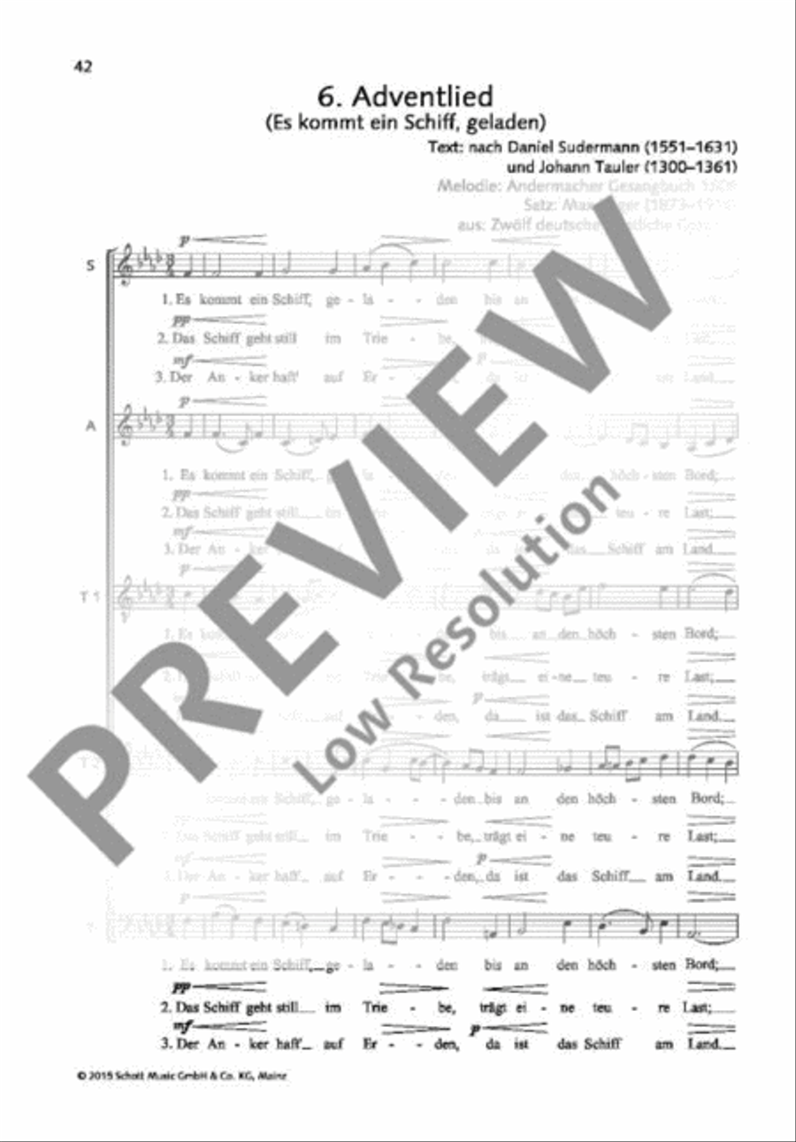 Adventlied (Es kommt ein Schiff, geladen) SATTB scores gallery preview page 2