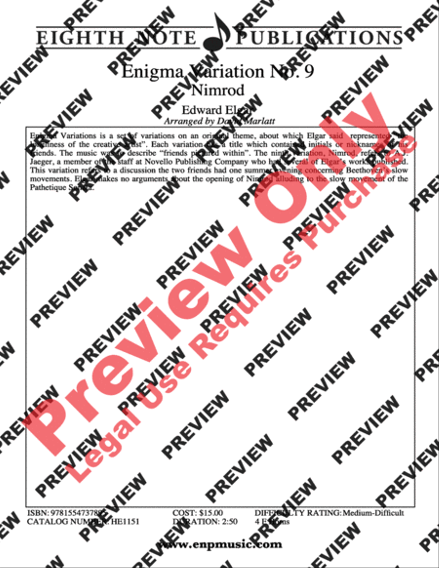 Enigma Variation No. 9 French Horn Quartet scores gallery preview page 2