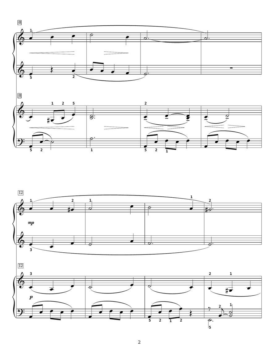 Coventry Carol Piano Duet scores gallery preview page 2