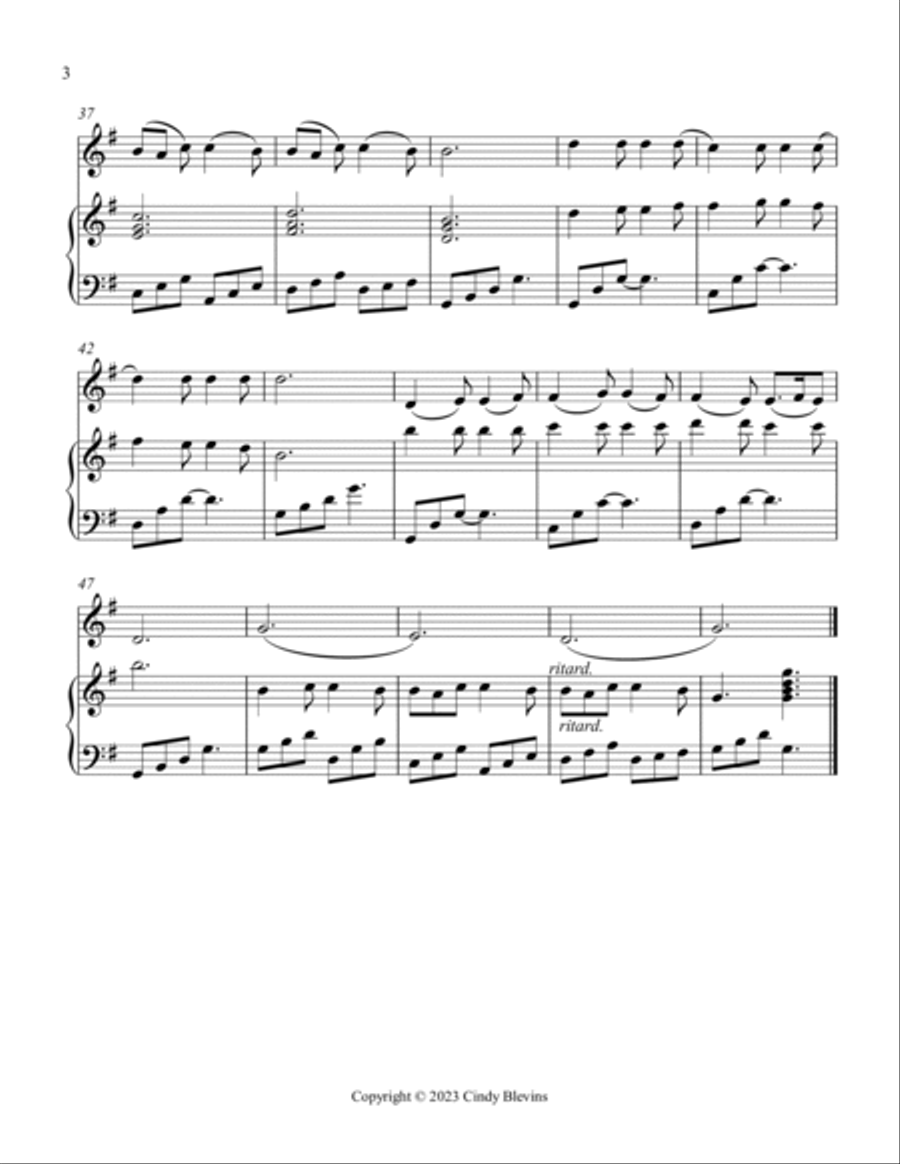 Barcarolle, Harp and Tin Whistle (D) Harp scores gallery preview page 4