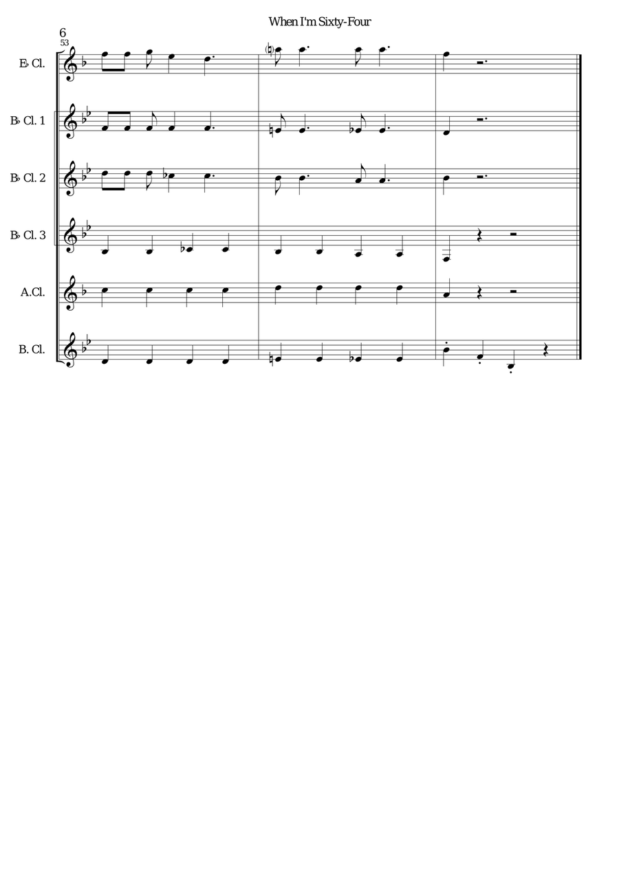 When I'm Sixty-Four When I'm Sixty-Four Woodwind Ensemble scores gallery preview page 6