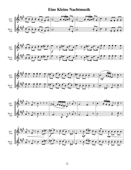 Eine Kleine Nachtmusik (Arrangements Level 3-5 for TRUMPET + Written Acc) image number null