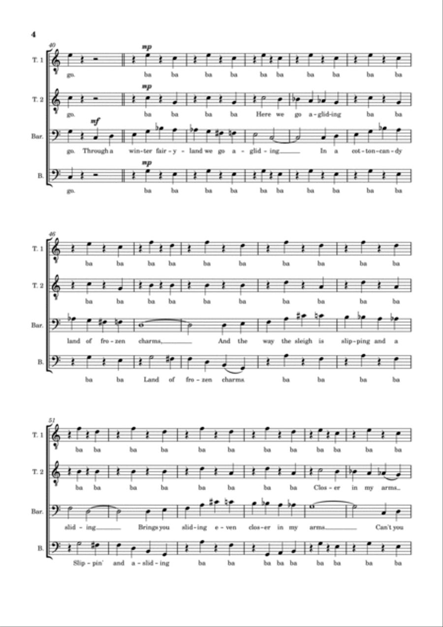 Jing-a-ling, Jing-a-ling Jing-a-ling, Jing-a-ling TTBB scores gallery preview page 4