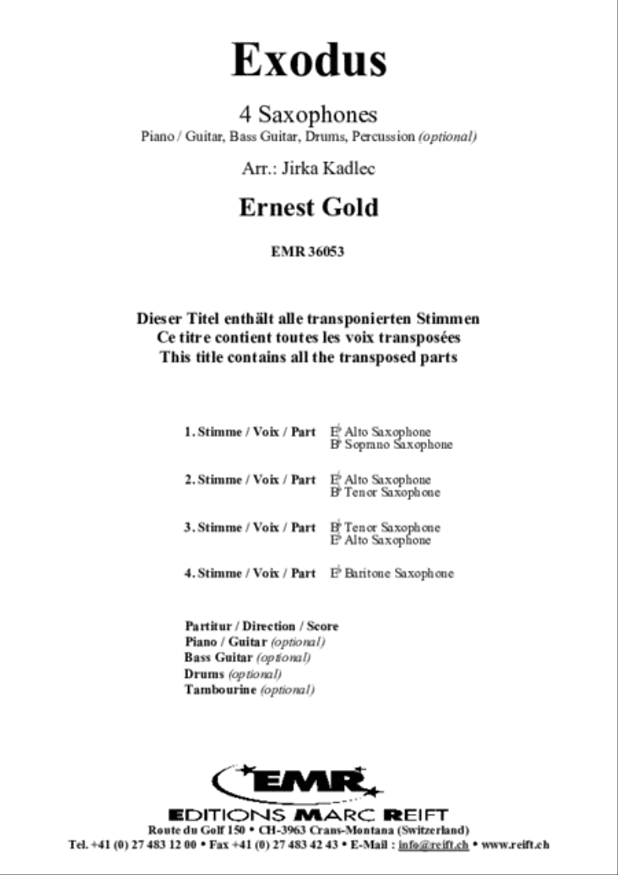 Exodus Exodus Saxophone Ensemble scores gallery preview page 2
