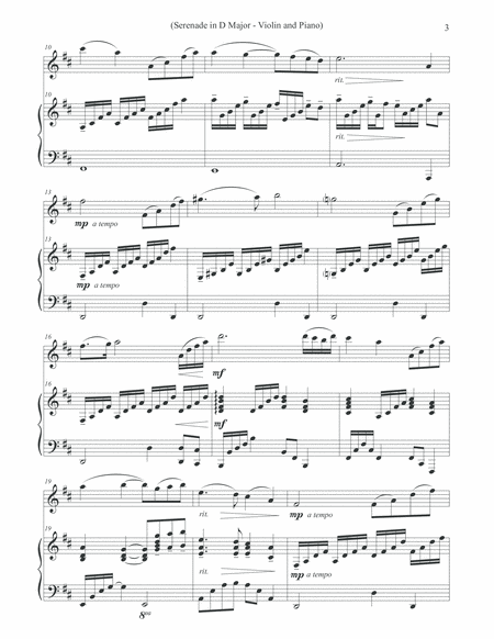 Serenade in D Major (Solo Violin & Piano) image number null