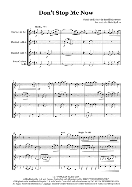 Don't Stop Me Now by Queen Woodwind Ensemble - Digital Sheet Music
