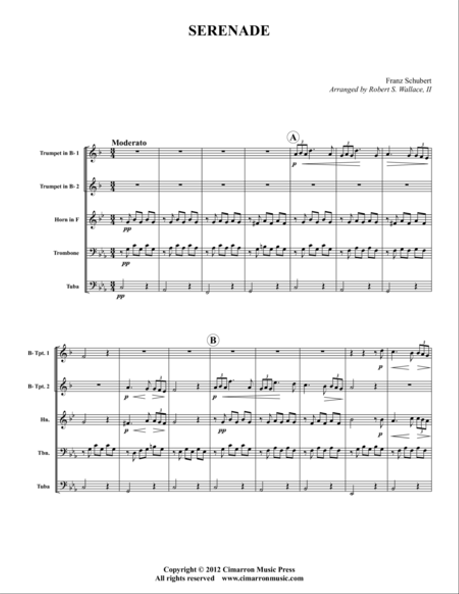 Serenade Serenade Brass Quintet scores gallery preview page 1