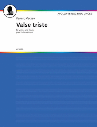 Book cover for Valse triste