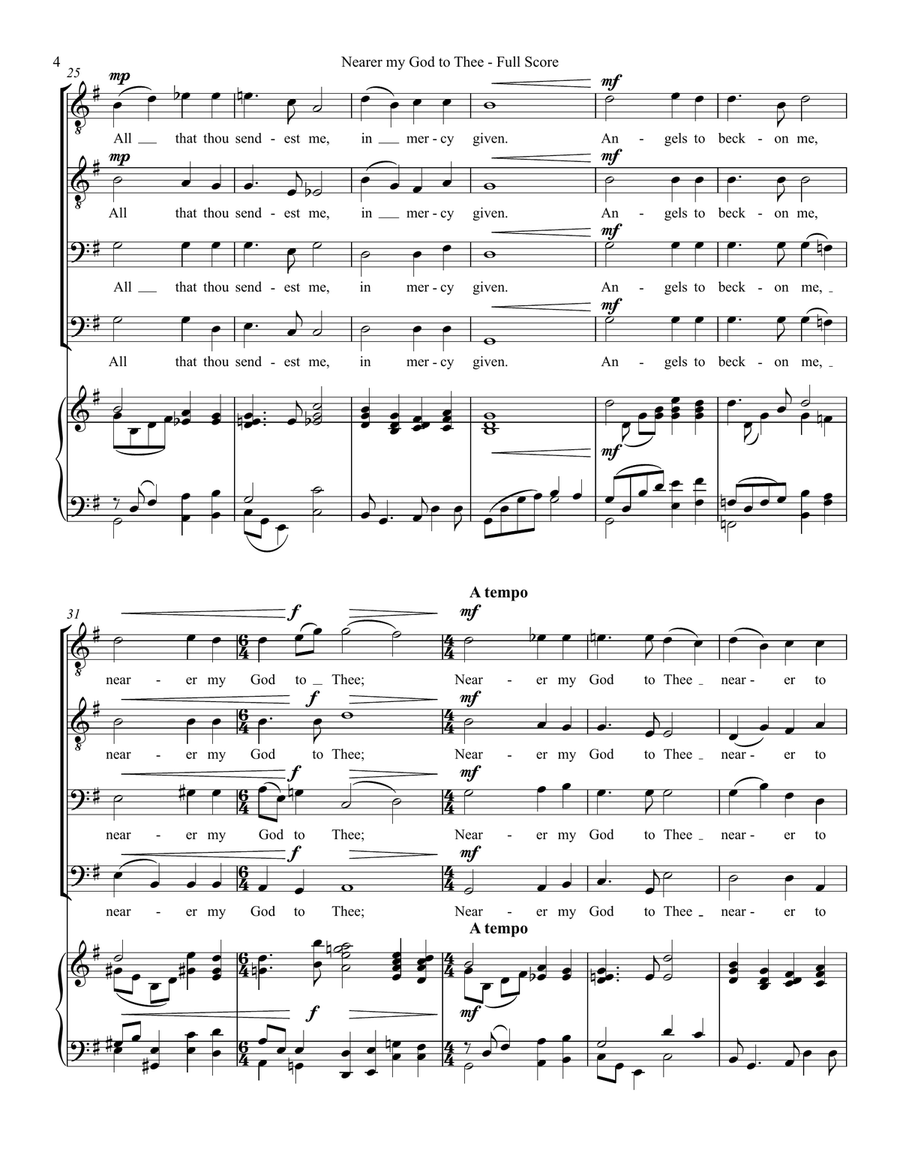 Nearer my God to Thee - for TTBB Male Choir TTBB scores gallery preview page 4