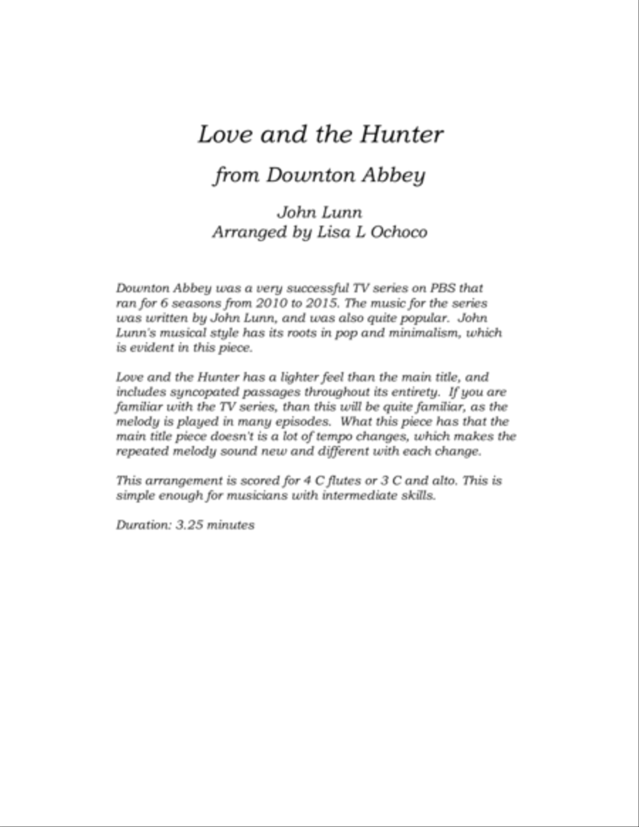 Love And The Hunter Woodwind Ensemble scores gallery preview page 4