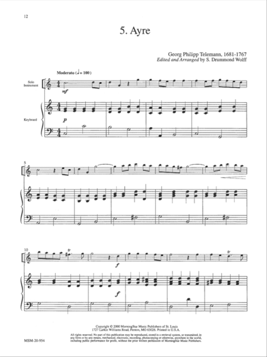 Baroque Music for Solo Instrument & Keyboard, Set V Piano scores gallery preview page 7