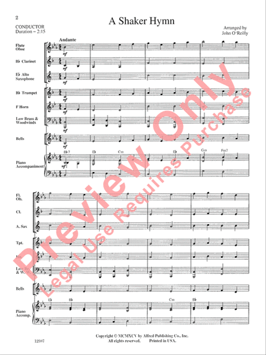 A Shaker Hymn A Shaker Hymn Concert Band scores gallery preview page 3