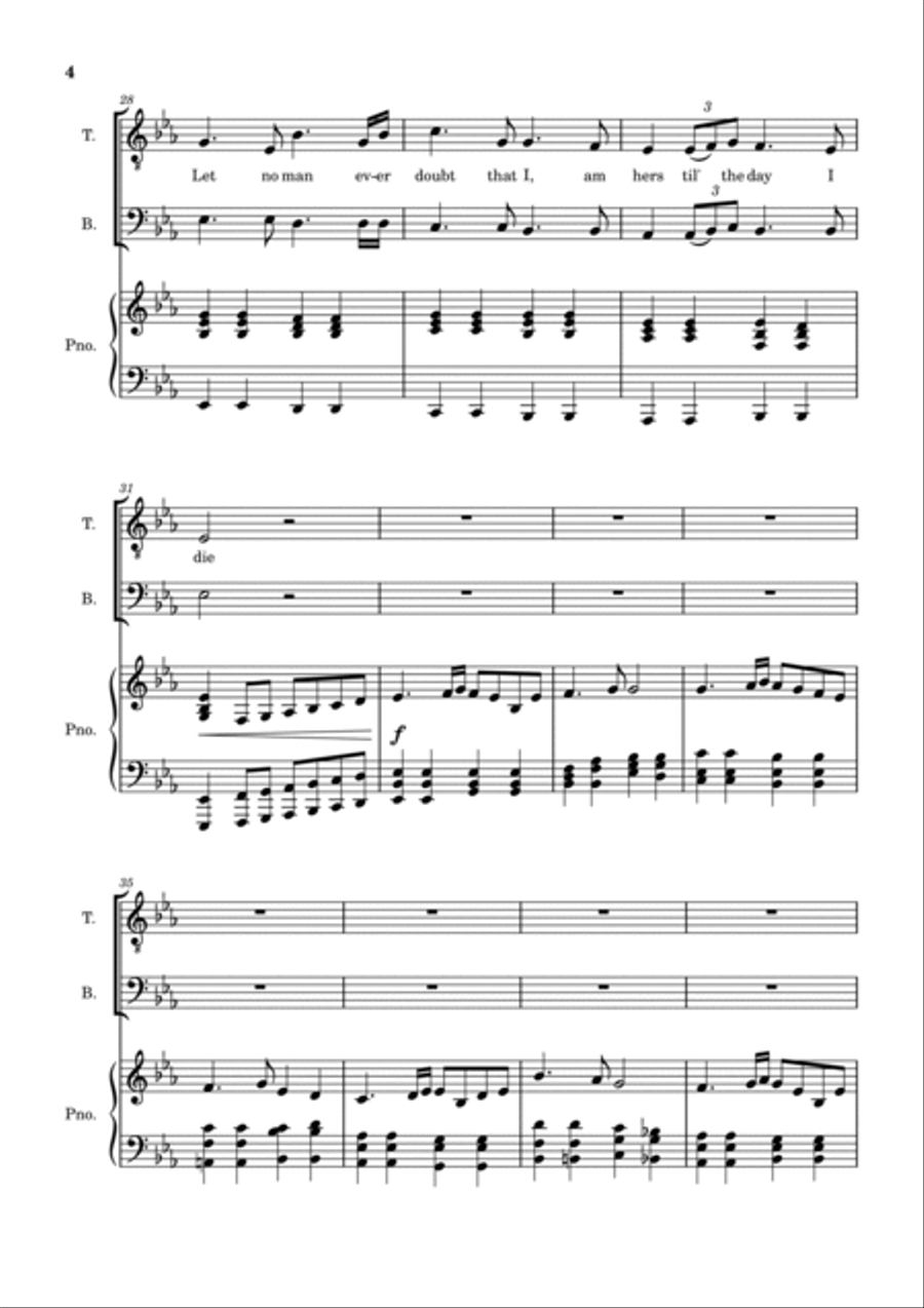 I Am My Country (highland Cathedral) TTBB scores gallery preview page 4