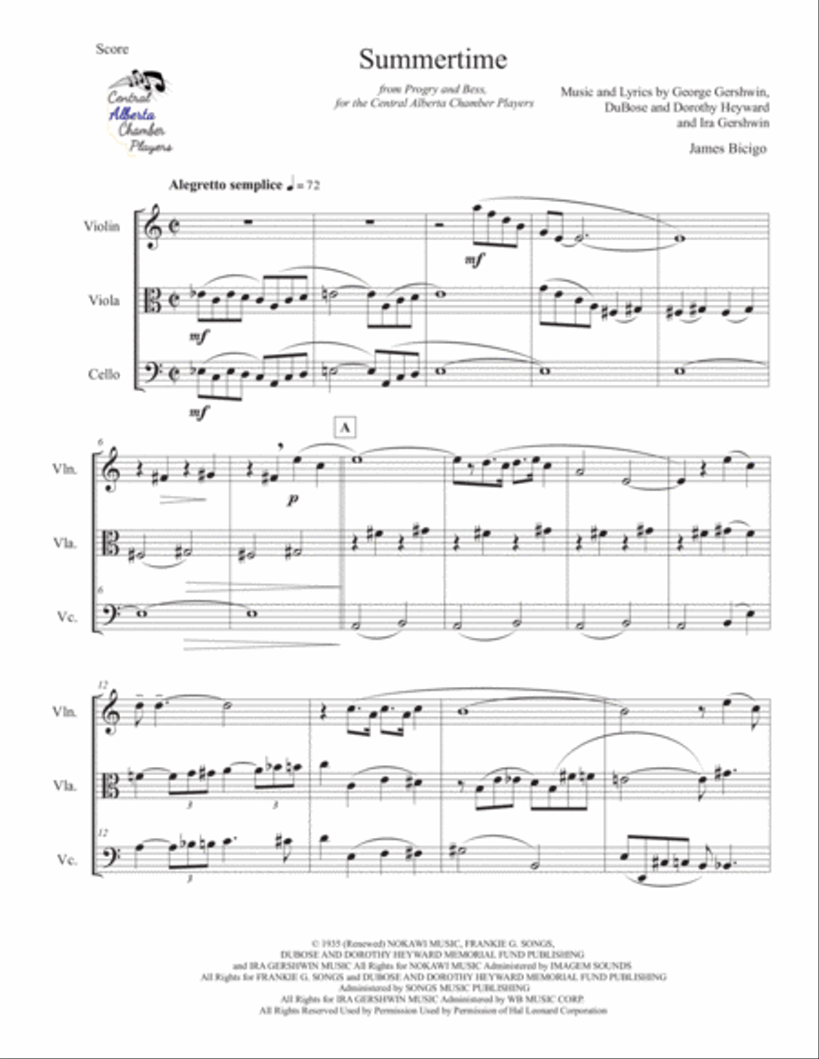 Summertime String Trio scores gallery preview page 1