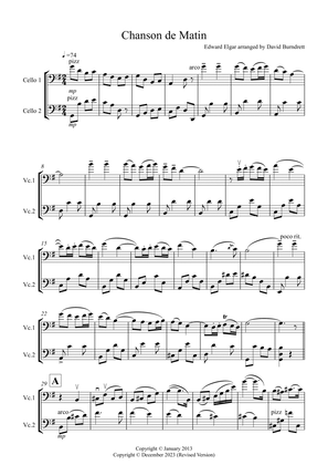 Chanson de Matin for Cello Duet