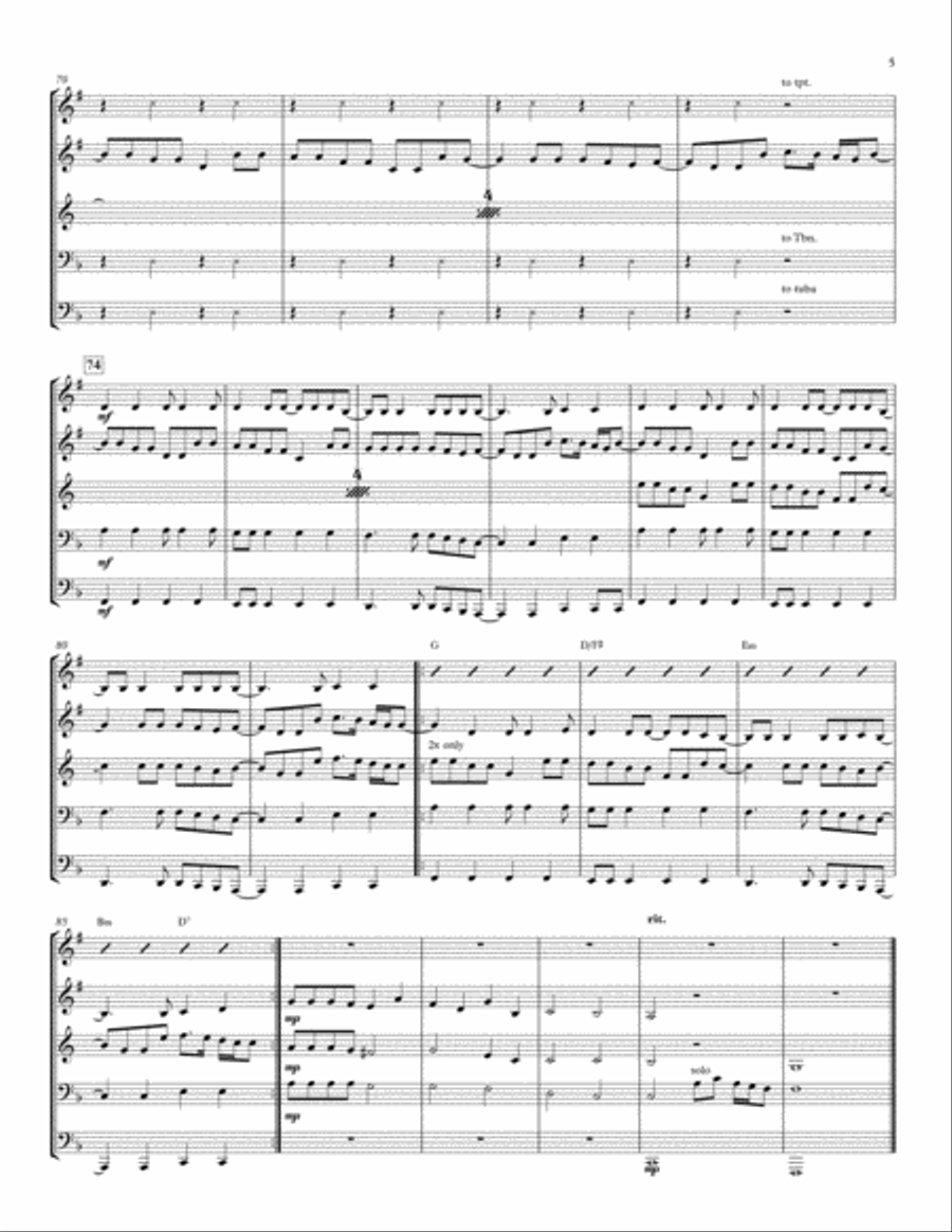 Just Give Me A Reason Brass Ensemble scores gallery preview page 5