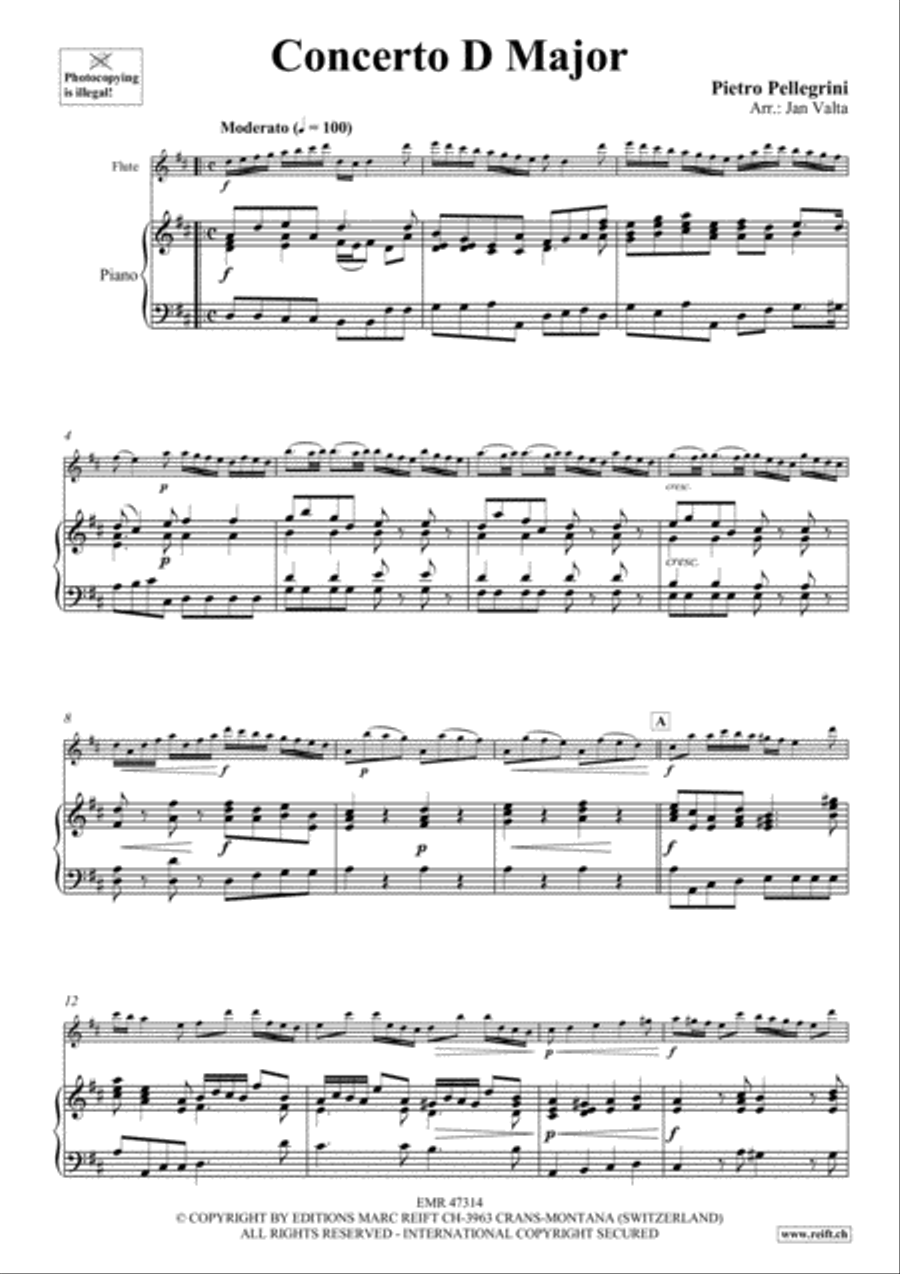 Concerto D Major Flute Solo scores gallery preview page 5