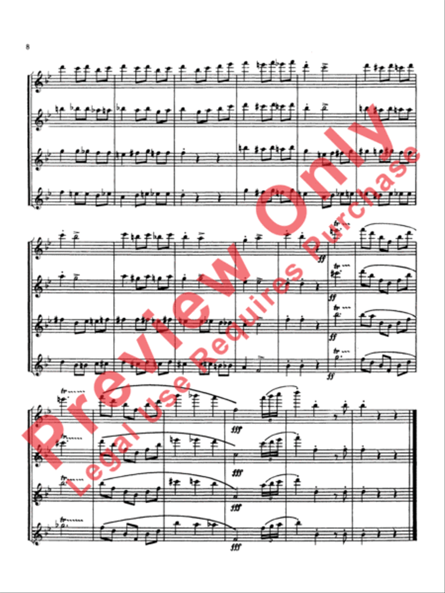 Scherzo Brilliante Flute Quartet scores gallery preview page 9