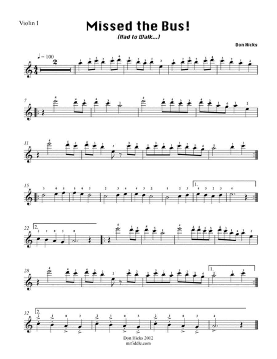 Missed the Bus, Had to Walk... Small Ensemble scores gallery preview page 5