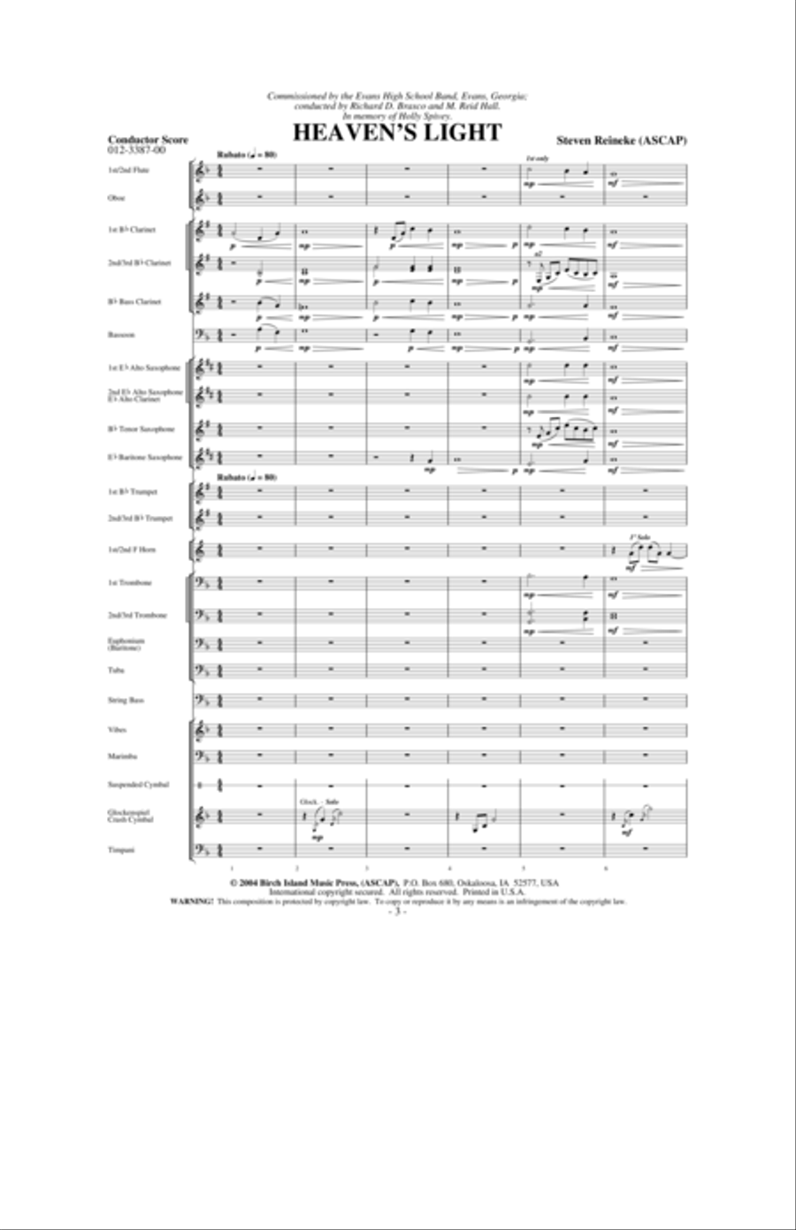 Heaven's Light Concert Band scores gallery preview page 2