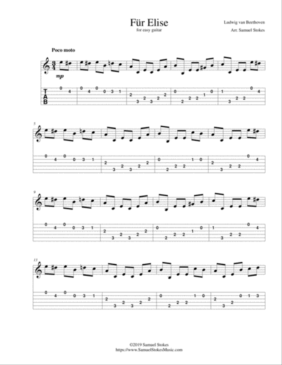 Easy tablature top for acoustic guitar